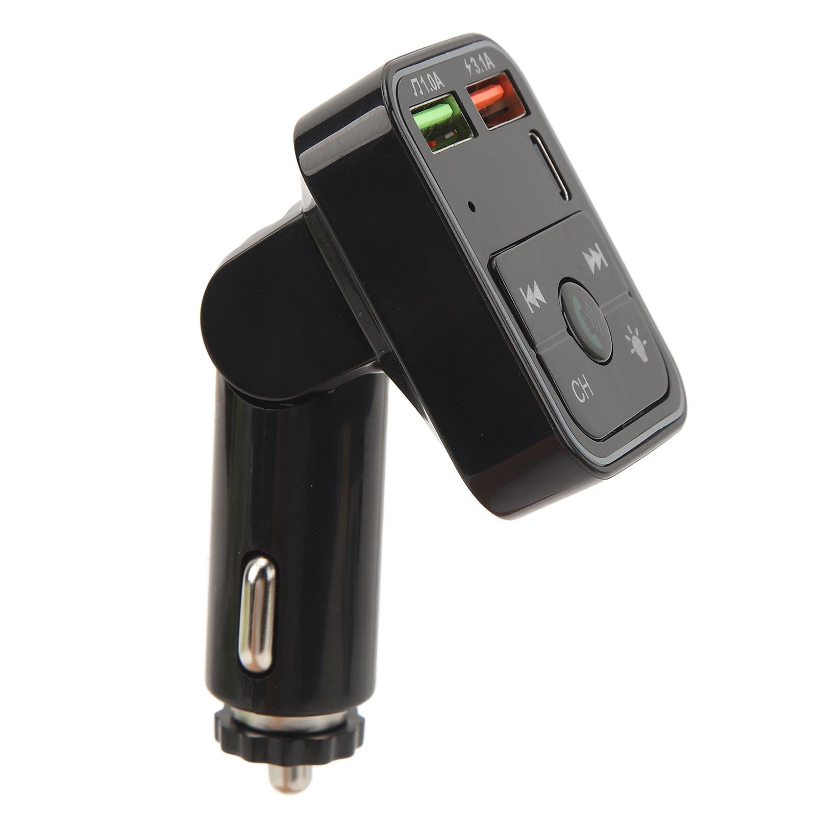 

Беспроводной Bluetooth автомобильный адаптер с двойной USB зарядкой Автомобильное зарядное устройство Плеер Громкая связь 7 цветов подсветки