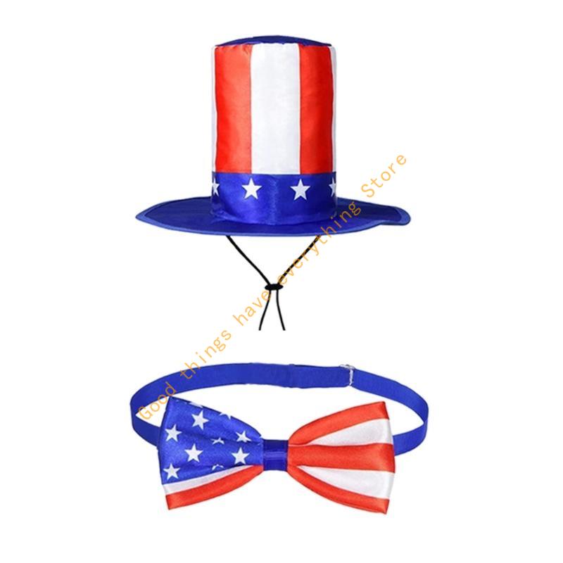 4. Juli Gänse Outfit Set Patriotischer Rasen Veranda Gänse Kleidung Amerikanische Flagge 55KF