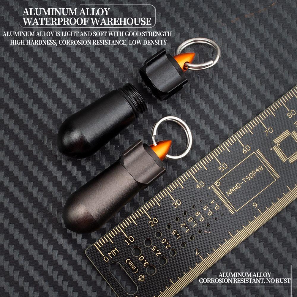 Healthy Care Tablet Container Pill Storage Box Pill Bottle Keychain Holder Aluminum Pill Case