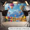 2D Colorful Balloon Backdrop Mountain Lake Photography Background