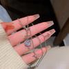 Korean Zircon Crystal Heart Clavicle Necklace Silver Color Y2k Star Pendant Necklaces for Women Aesthetic Jewelry Gift