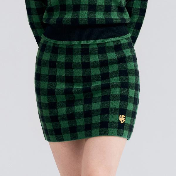 Henry Stuart Women'S Check Jacquard Knit Skirt Green