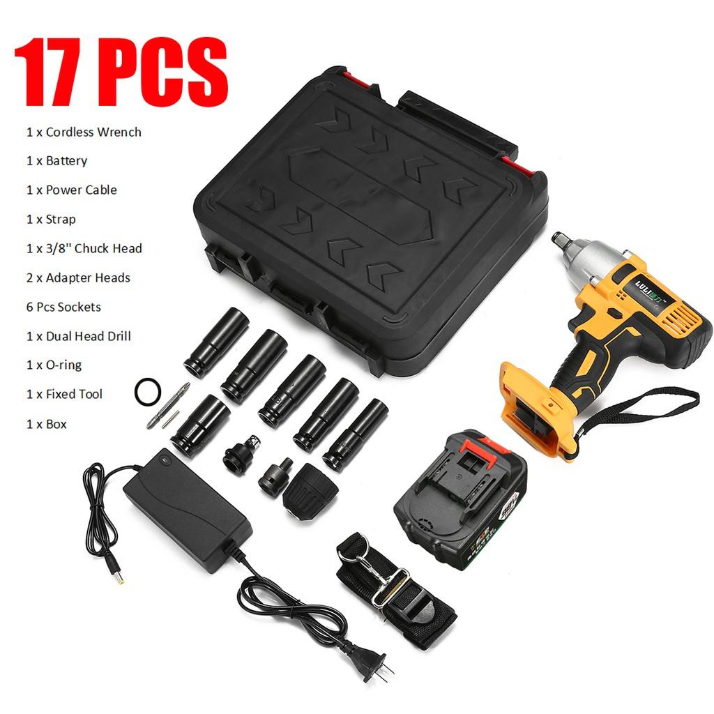 1/2'' 21800mAh Cordless Impact Wrench Drill Li-on Battery Hand DIY Tool NEW 220V