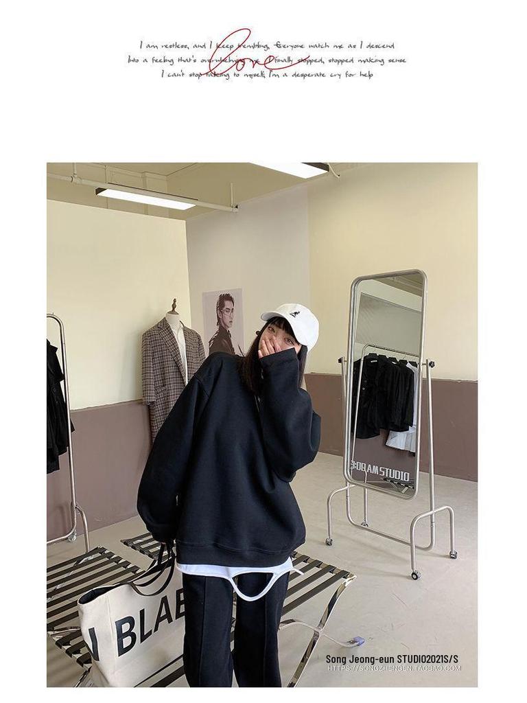 Women's 2025 Fleece-Lined Casual Sportswear Set: Autumn/Winter Fashion, Age-Reducing Loose Sweatshirt & Pants Two-Piece Set