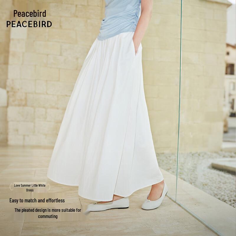 PEACEBIRD Women s Pleated High-Waist Long Skirt L