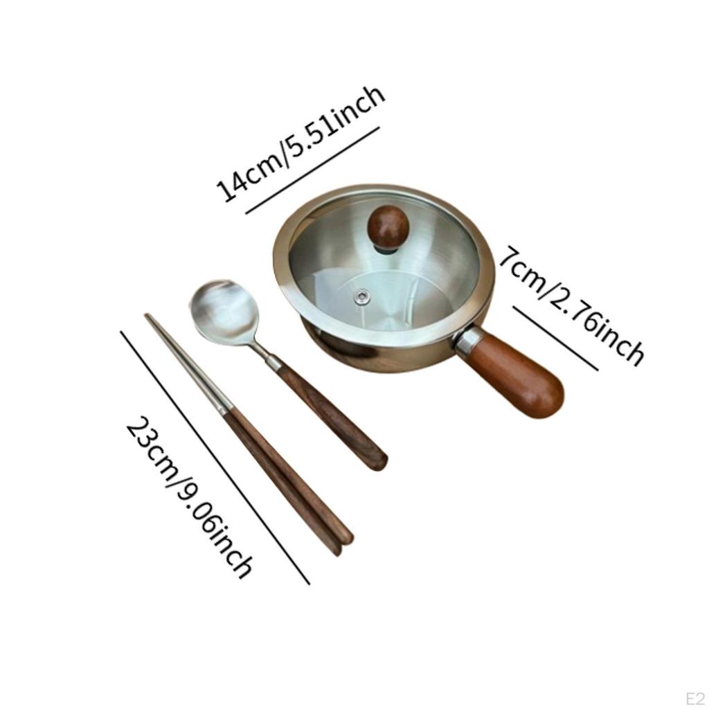 Stainless Steel Saucepan Butter Warmer with Lid Multifunctional Chocolate Melt Pan Flat Non Stick