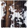 Cow Print Blackout Curtain,Brown White Cowhide Animal Fur Western Rustic Farmhouse Style Window Treatments Rod Pocket Curtain for Bedroom Living Room