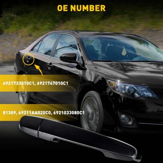 Outside Door Handle For 2003-2013 Toyota Corolla Rear Left / Right Smooth Black