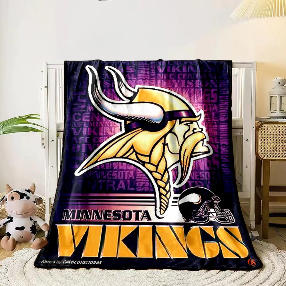 Minnesota Vikings Logo Design Blanket Flannel blanket for bedroom, living room, sofa, and nap sofas.