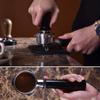 Calibrated Espresso Tamper Coffee Powder Press for Barista, 51mm with Flat Base, 304 Stainless Steel, Rustproof, Black Ergonomics Handle