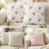 Embroidery Daisy Spring Pillow Covers Soft Plush Throw Pillow Cases  Home Sofa Decor
