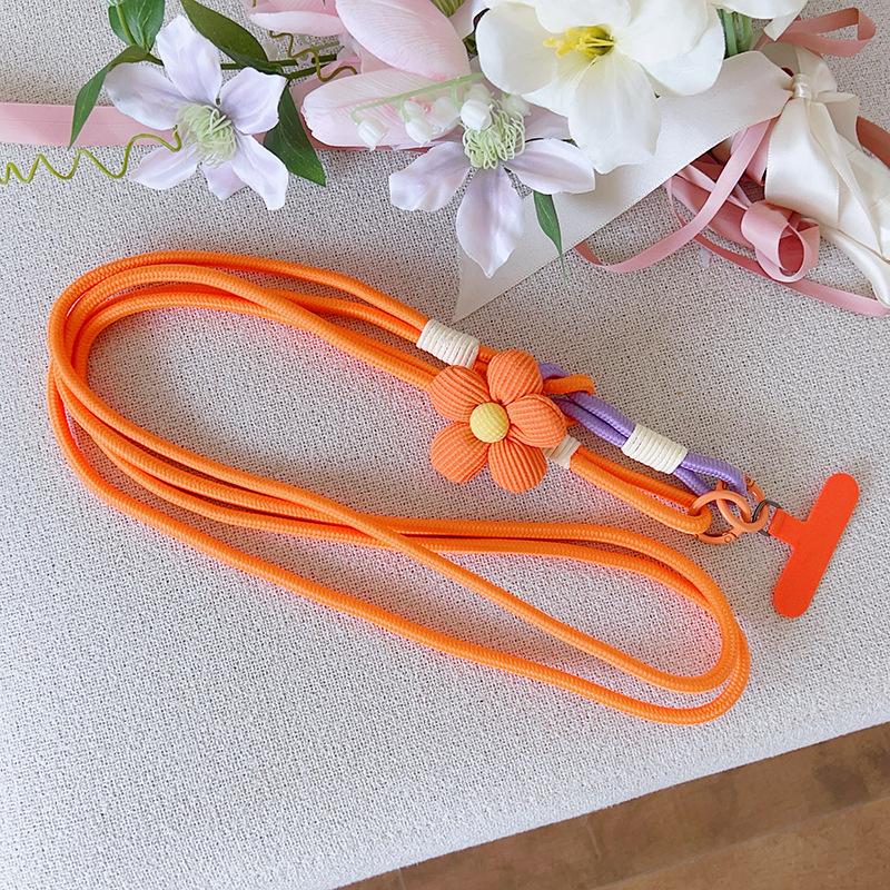 

1Pc Flower Woven Shoulder Hanging Neck Mobile Phone Lanyard Adjustable Detachable Universal Phone Cases Anti Loss Lanyard