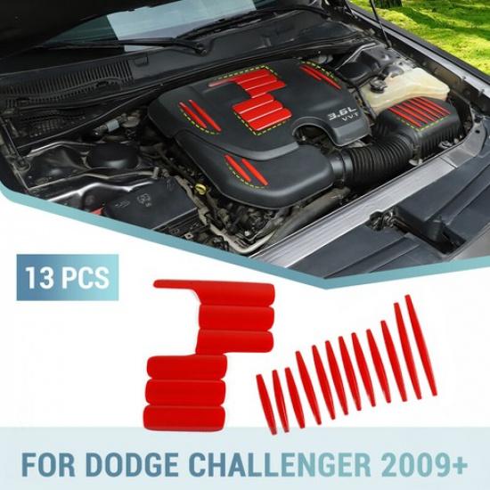 ??Red Car Decorative Trim Molding Frame Bezels Cover Kit For Dodge Charger 2010+