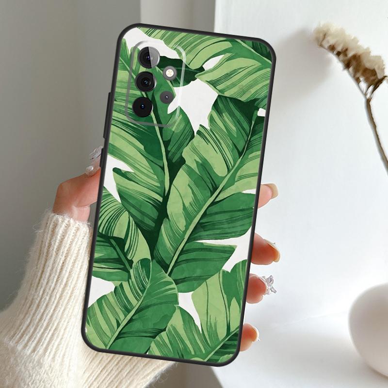 Retro Banana Leaf Plant Case For Samsung Galaxy A13 A33 A53 A06 A17 A56 A36 A26 A16 A15 A35 A55 A34 A54 A52 A12 A32