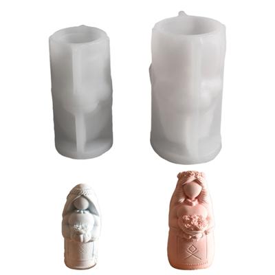 3D Braut mit Blume Kerze Bastelform Silikonform für Einzigartige Handgefertigte Basteleien Hochzeitsdekoration Herstellungsform
