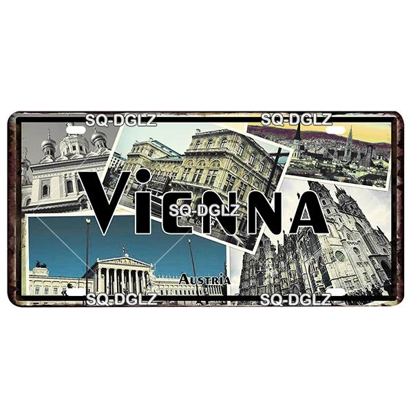 

Europe City 15x30CM Plate Metal Sign Vintage Plaque Tin Sign Wall Decor For Bar Country Ireland/Paris/Prague Poster 30x15cm