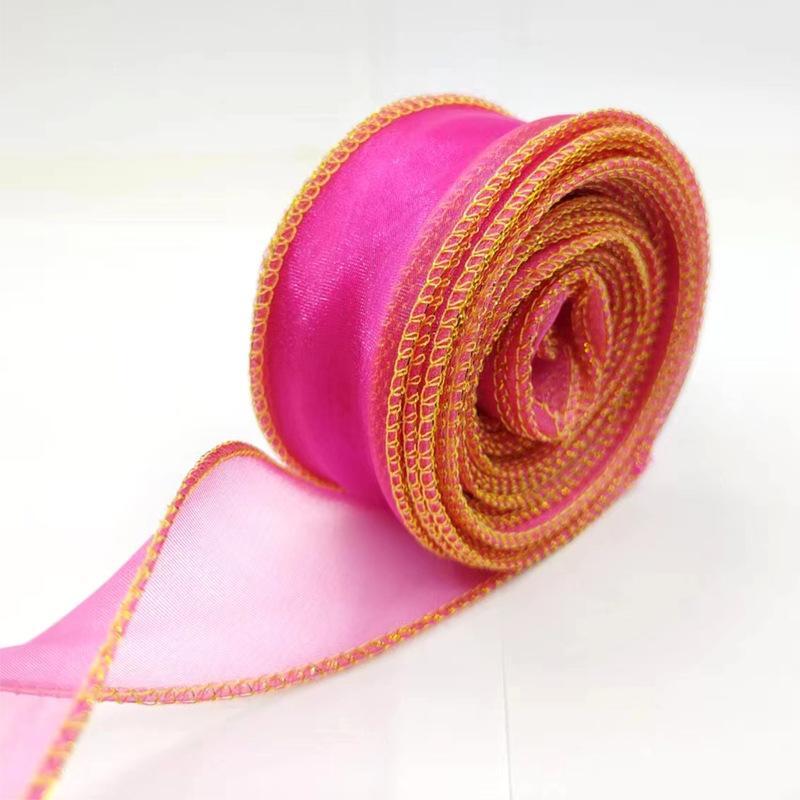 1 Roll Diy Bow Bouquet Voile Ribbons 4X900Cm Fishtail Organza Ribbon Reflective Iridescent Wavy Edge Ribbon For Gift Wrapping