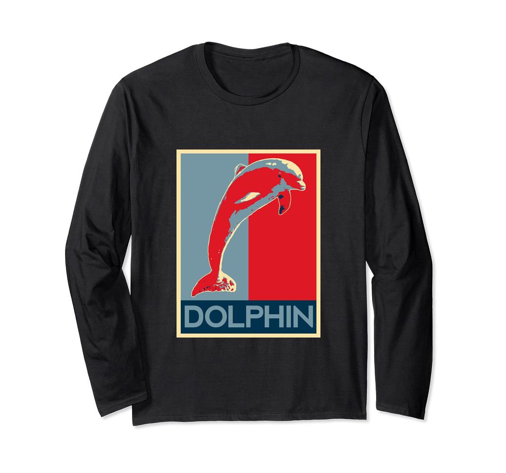 Funny Long Sleeve T-shirt, Ocean, Dolphin, Funny, Summer, Cute, Goods, Clothes, Gift, Men's, Original, Animal, Retro, T-shirt