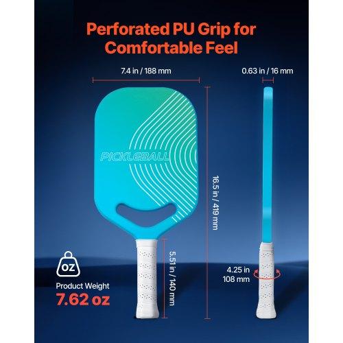 VEVOR Pickleball Paddle with Aero Throat, T700 Carbon Fiber Surface & Honeycomb Core