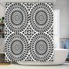 Modern Black White Circular Shower Curtain Decorative Fabric Waterproof Bathroom Window Panel Available In Custom Sizes for All