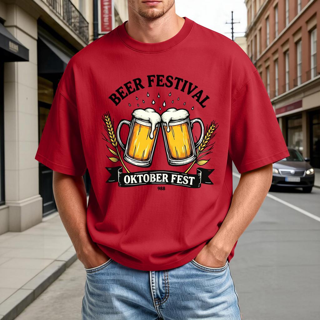 Men's Short Sleeve T Shirt Beer Festival Oktober Fest Graphic Tee Casual Comfortable Crew Neck Summer Top