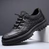 2025 new men's shoes spring breathable casual shoes men's versatile trend thickness casual fashion non-slip leather shoes