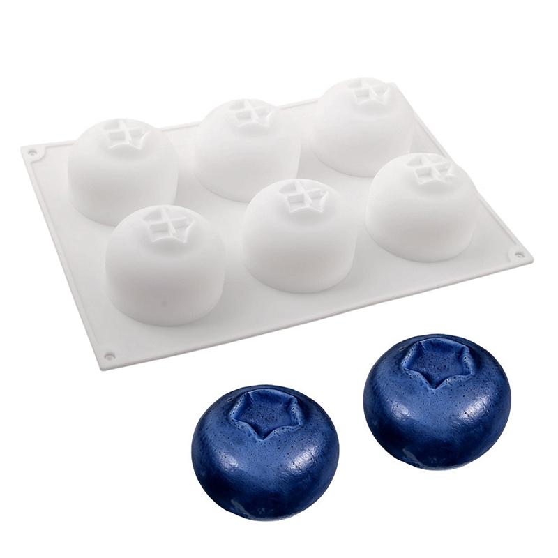 1Pc 3D Blueberry Mousse Cake Mold Blueberry Raspberry Fruit Shaped Dessert Mold Silicone Baking Mold for Chocolate Pudding Decor