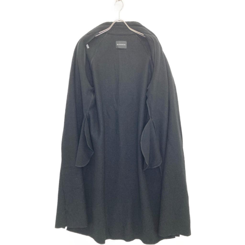 BLENHEIM U238-017 Black shawl collar long light coat coat XS blackUsed