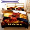 3pcs Custom Name Spider Man Bedding Set Duvet Cover Closure Includes 1 Duvet Cover & 2 Pillowcases, Soft and Comfortable for All Seasons.