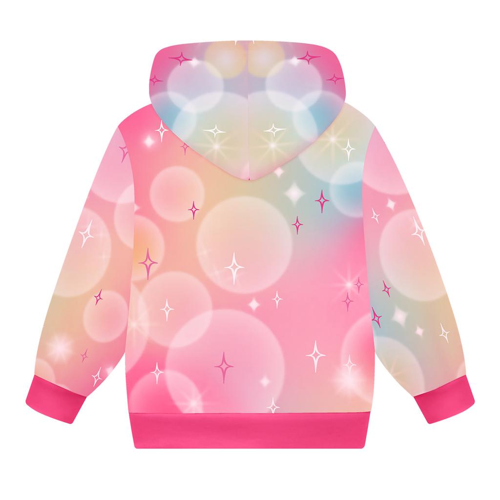 Girls Hoodie 3D Cartoon Jacket Sweatshirt Music Zip Hooded Long Sleeve Tops