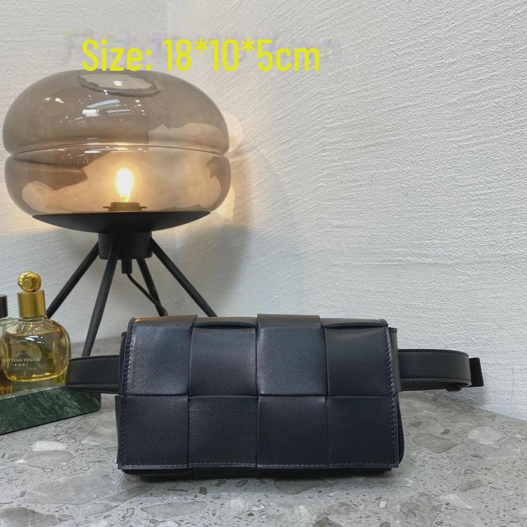 Trendy Cowhide Mini Woven Waist & Shoulder Messenger Bag - Unisex