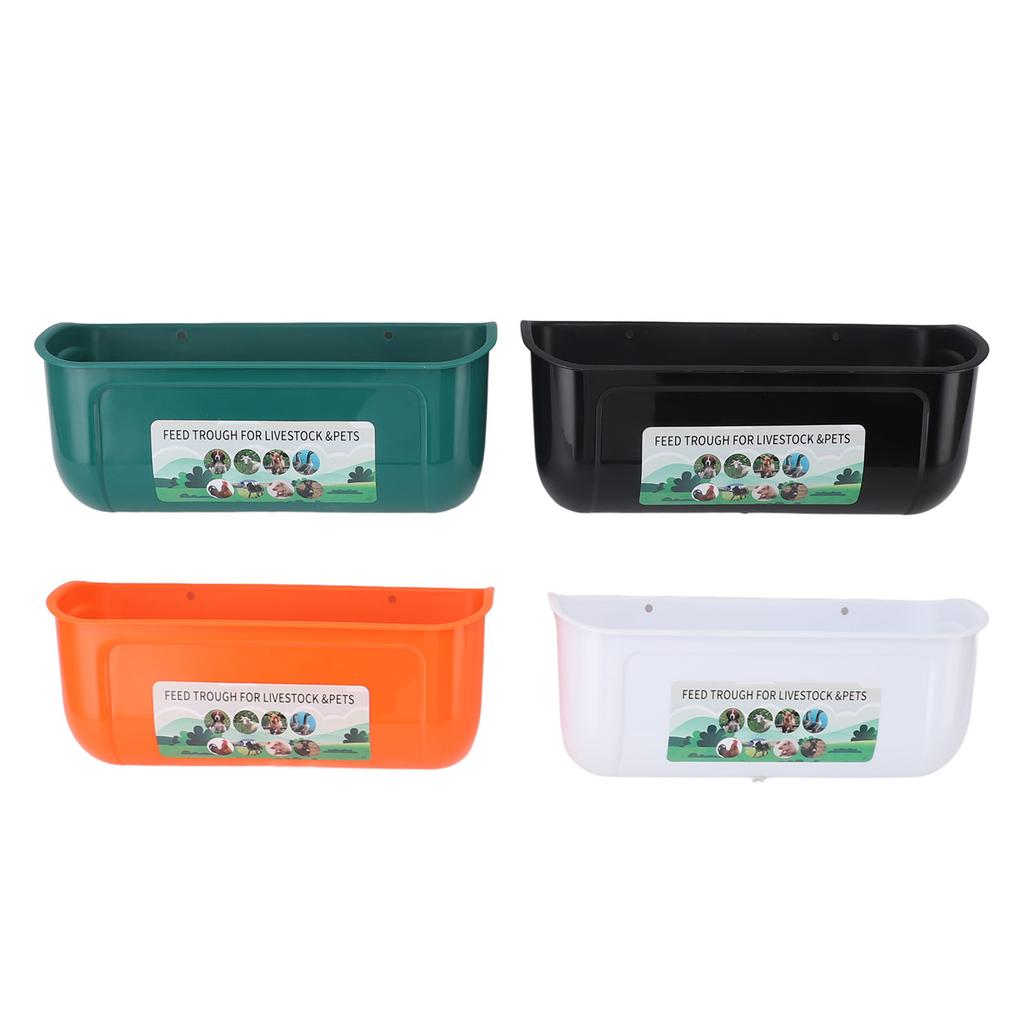 4 Stück Futtertrog Großes Fassungsvermögen Zaunhängend PP-Kunststoff für Nutztiere Ziegen Haustiere Hühnerfutterspender