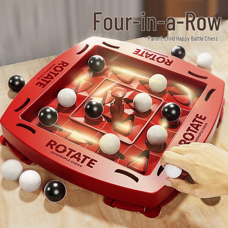 Orbital Logic Parent-Child Chess: Rotating Four-in-a-Row Battle Game