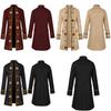 Elegant Medieval Style Men's Overcoat In Burgundy Black And Beige Available