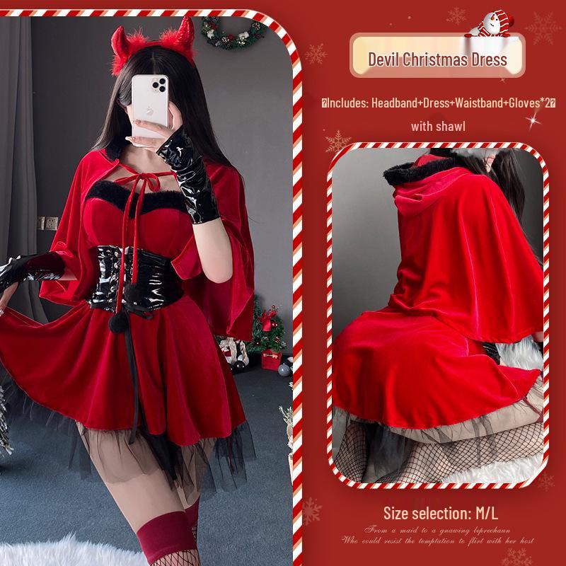 Xianyi Lingerie: Christmas Devil Uniform Set for Role Play & Halloween