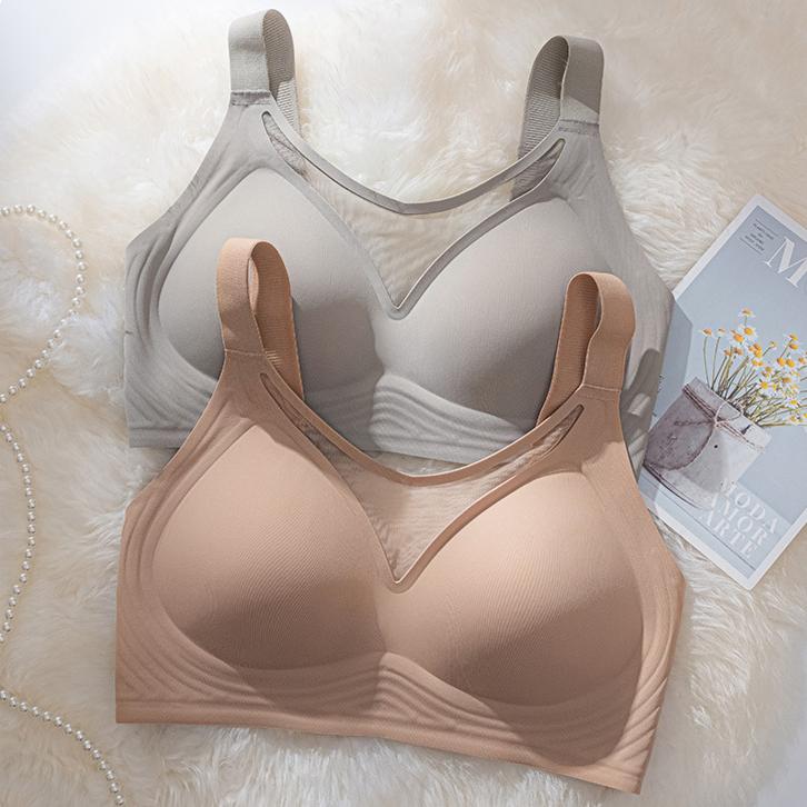 No Trace Bra Women's Strapless Bra Women's Breast Collection Accessory Anti Sagging Large Size No Steel Ring Full Cup Bra