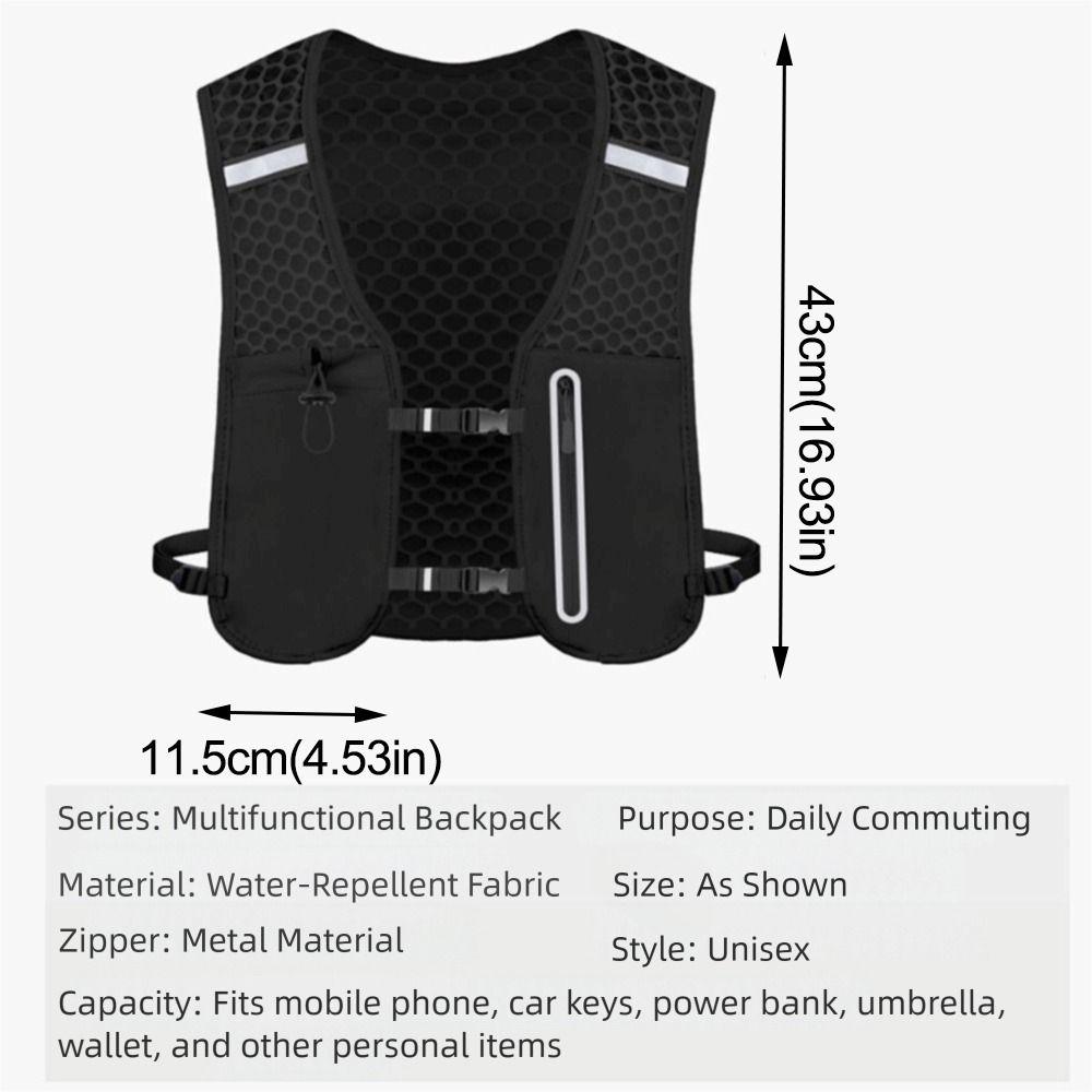 Reflective Reflective Running Vest Pack 2L Water Chest Pack  Outdoor Activities