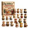 Collectible Dog Figurines Advent Calendar, 24-Day Christmas Countdown Acrylic Ornament Set with Calendar Mini Figures, Tree Hanging Decor, Gift