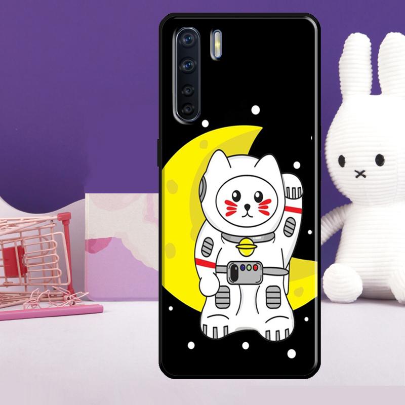 Japanese Lucky Cat Art Case For Oppo A54 A74 A94 A80 A60 A40 A18 A38 A58 A78 A98 A96 A76 A16 A15 A17 A57 A77 A5 Pro