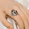 Smokey 925 Sterling Silver Ring V6432, Brown Ring, Oval Ring, Valentin's Day Gift, Gift For Her, Birthday Gift, Handmade Jewelry, Silver Jewelry, Uniq