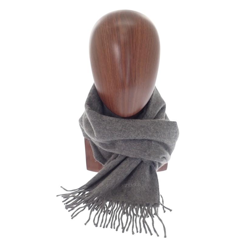HERMES  H393700T_04  Scarf gray cashmere Women