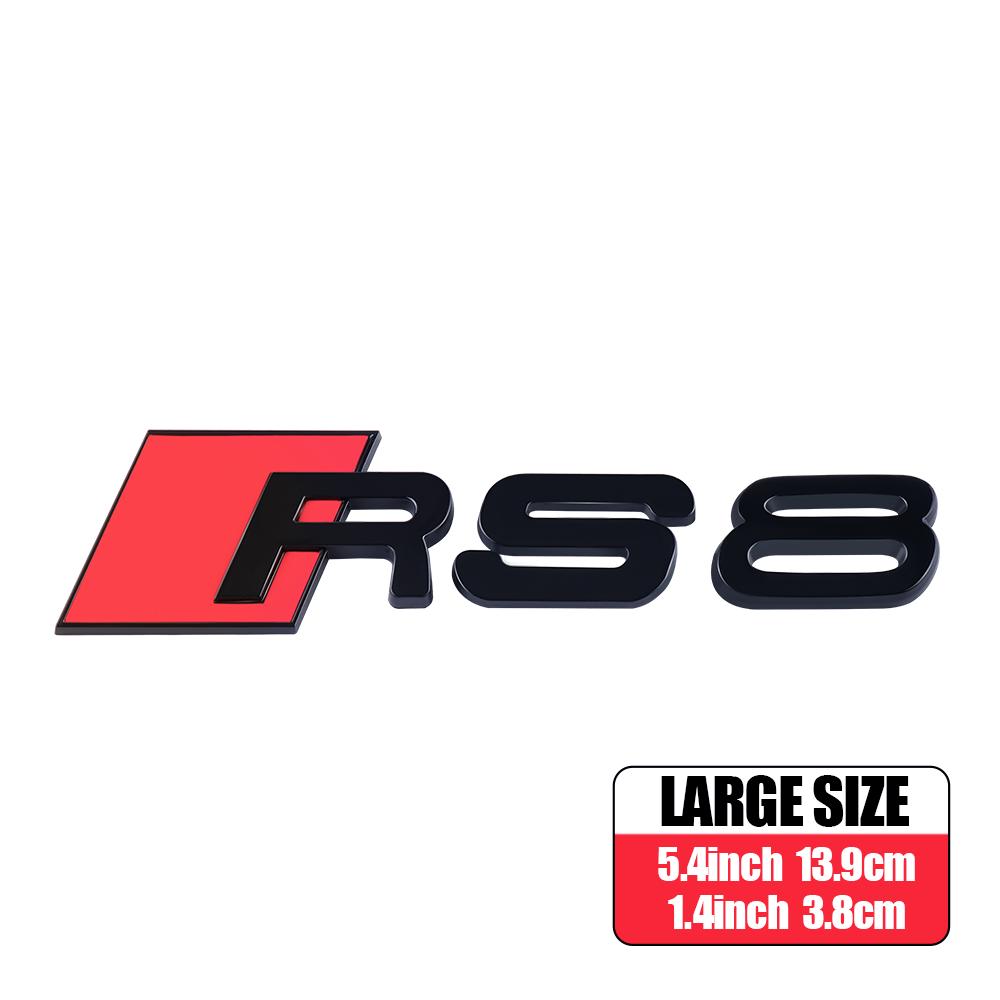 3D ABS RS3 RS4 RS5 RS6 RS7 RS8 Emblem Car Body Rear Trunk Decoration Stickers Accessories For  kcpn5 A4 A6 C7 8V B6 B7 Q7 B8 A3 8P