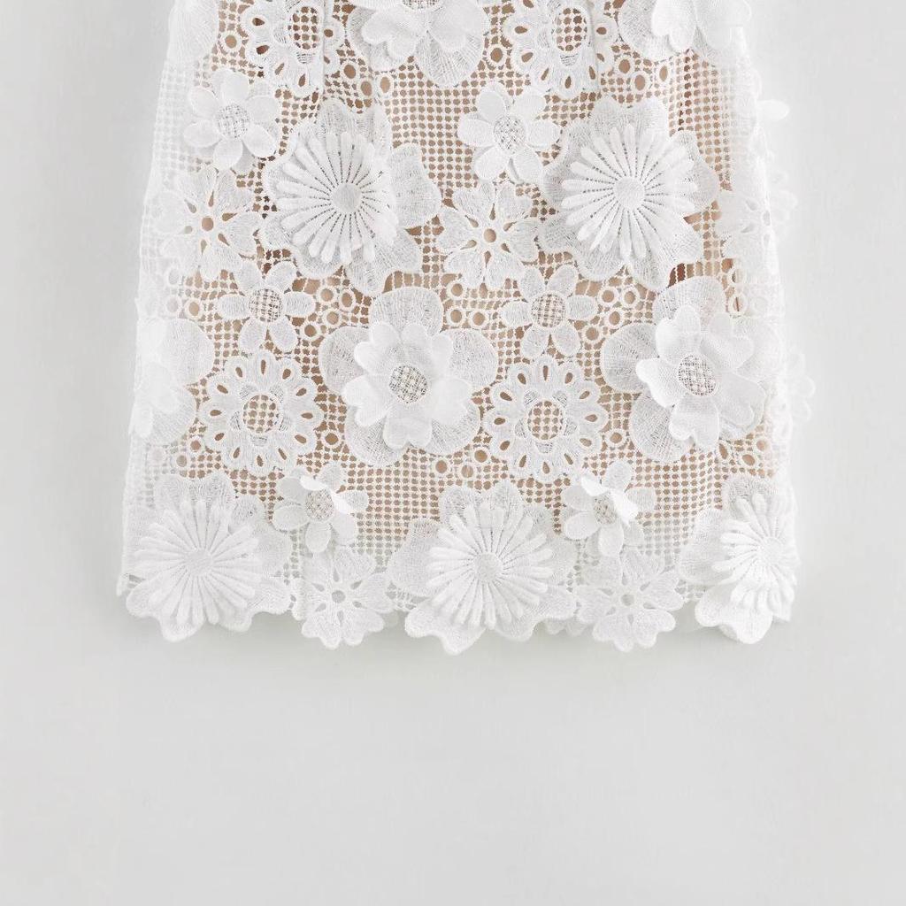 2024 European & American Style Women's 3D Floral Strapless Slim Dress