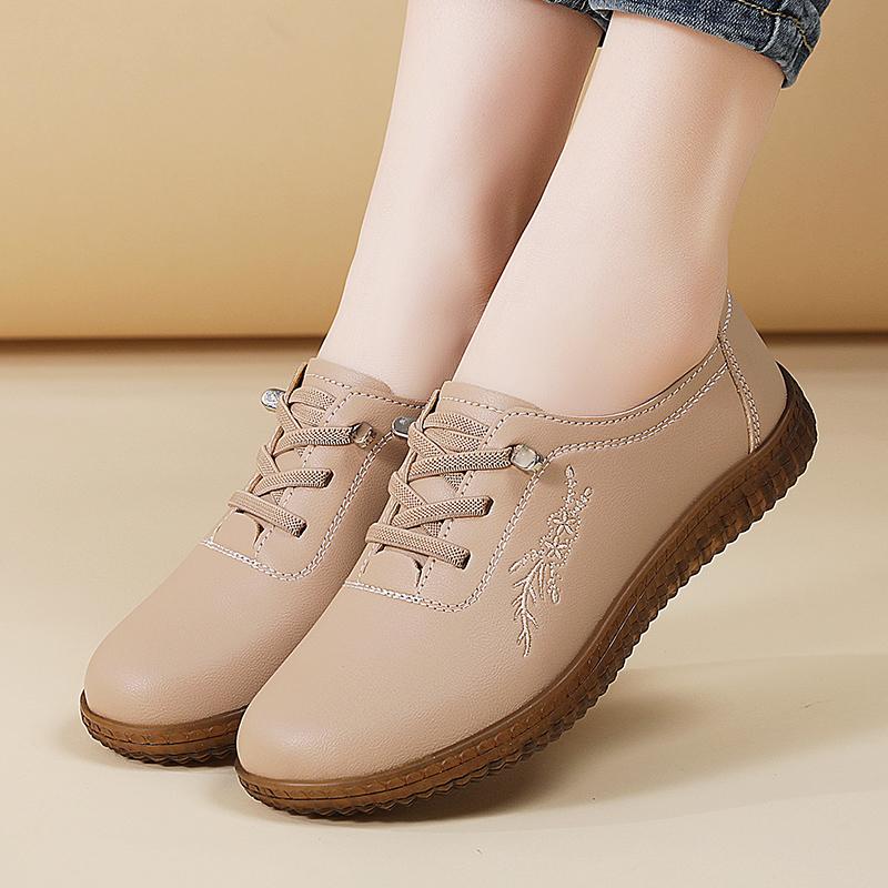Women Soft Loafers Casual Elegant Summer Sneakers Breathable Embroidery Leather Moccasins Shoes Plus Size