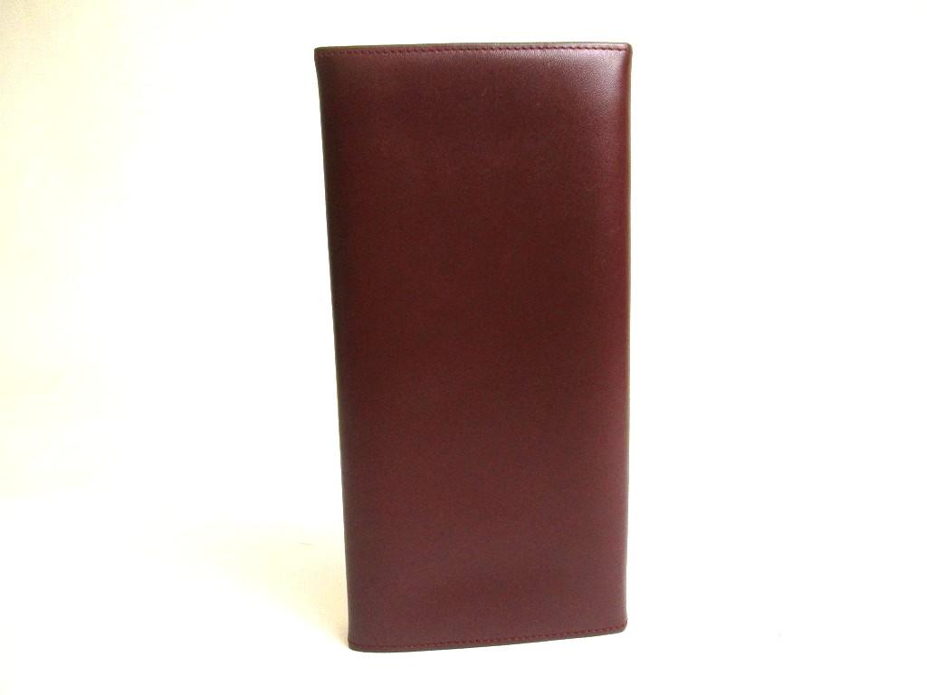 Authentic Cartier Must de Cartier Bordeaux Leather Bifold Long Wallet #a852  Refurbished