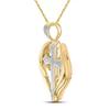 Fashion Angel Wings Pendant Necklace Ladies Cross Guardian Zircon Accessories Anniversary Party Banquet Gifts