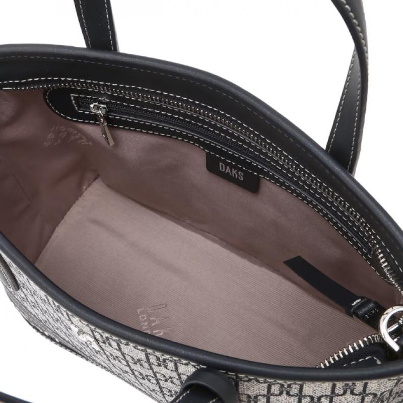 Daks Navy Dd Logo Leather Tote Bag Dcba6e801n2