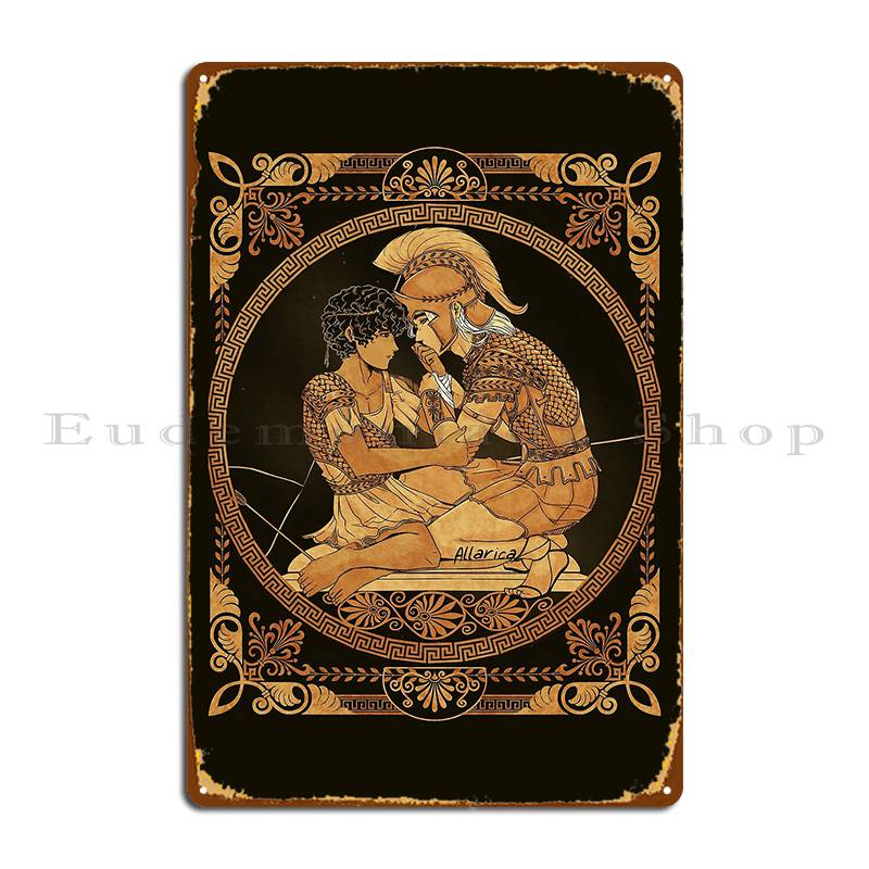 Mfoever Achilles Bandaging Patroclus Metal Signs Cinema Garage Print Garage Decoration Poster Tin Sign Poster 20x30cm（7.8x11.8inch）