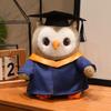 Gown Graduation Owl Doll Plush Toy Stuffed V Bib Cartoon Animal Dressed Doctor Bachelor Mascot Souvenir Classmate Plushie Gift