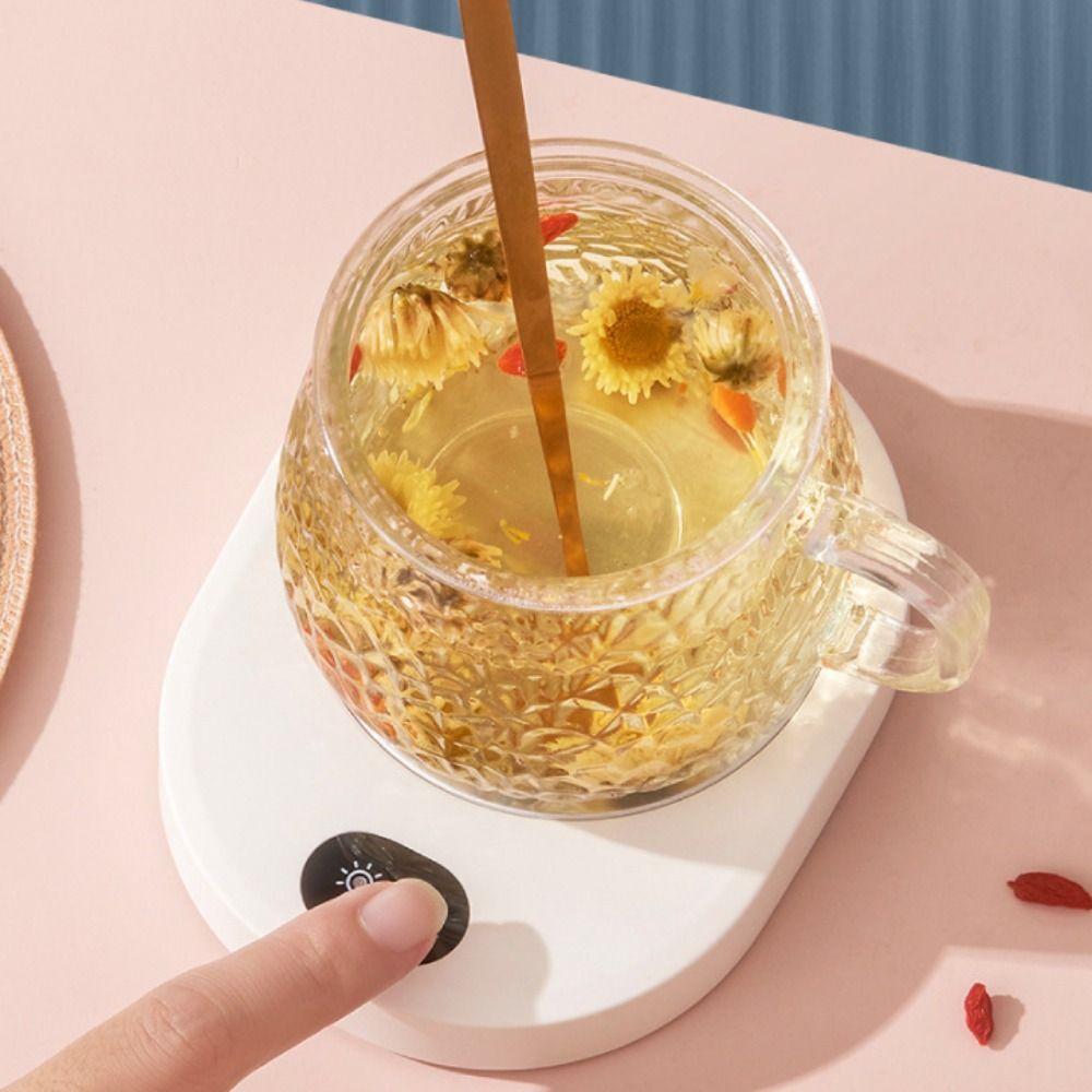 Energy Saving Thermostatic Coaster Oval Shaped Electric Heating Cup Pad Safe Cup Warmer  Dormitory